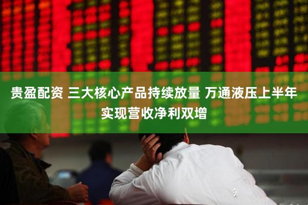 贵盈配资 三大核心产品持续放量 万通液压上半年实现营收净利双增